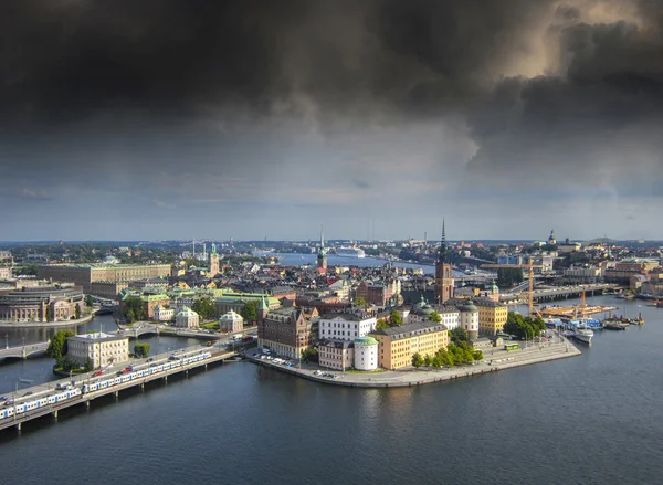 Estocolmo, Suécia. Vista aérea da Cidade Velha (Gamla Stan ). — Fotografia de Stock