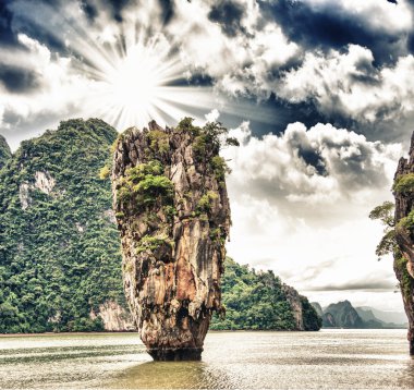 Phang nga Körfezi kayalar, james bond Adası, Tayland