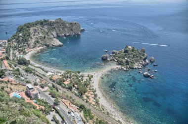 Taormina, Sicilya, harika manzarasını seaside