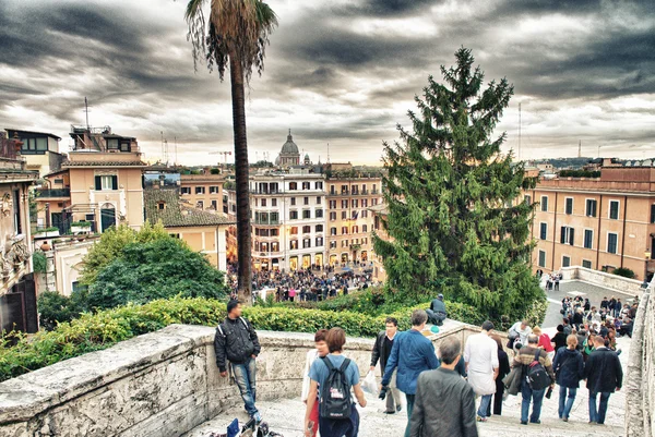 Escaleras de Piazza di Spagna en Roma desde Trinita dei Monti — Foto de Stock