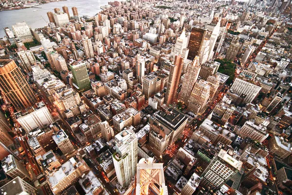 Ciudad de Nueva York skyline por la noche — Foto de Stock