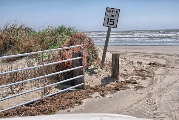 Plaża i morze z galveston w Teksasie — Zdjęcie stockowe