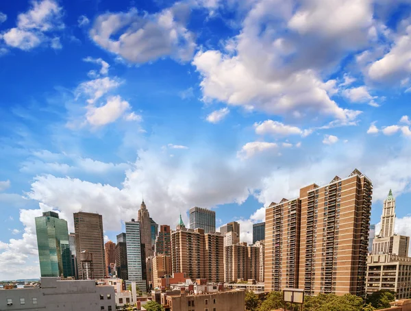 Piękny widok na dolnym Manhattanie drapacze chmur — Zdjęcie stockowe