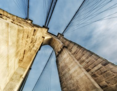 New york şehri. güçlü brooklyn Köprüsü stru muhteşem görünüm
