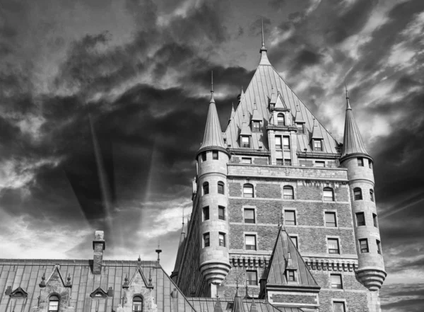 Quebec city, Kanada. wspaniały widok z hotelu chateau frontenac, — Zdjęcie stockowe