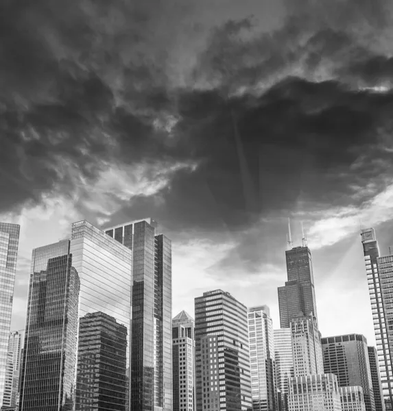 Красивый горизонт Чикаго-Билдингс и Небоскрёбов — стоковое фото