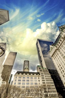 Manhattan, new york şehri. yüksek gökdelenler harika manzarasını fro