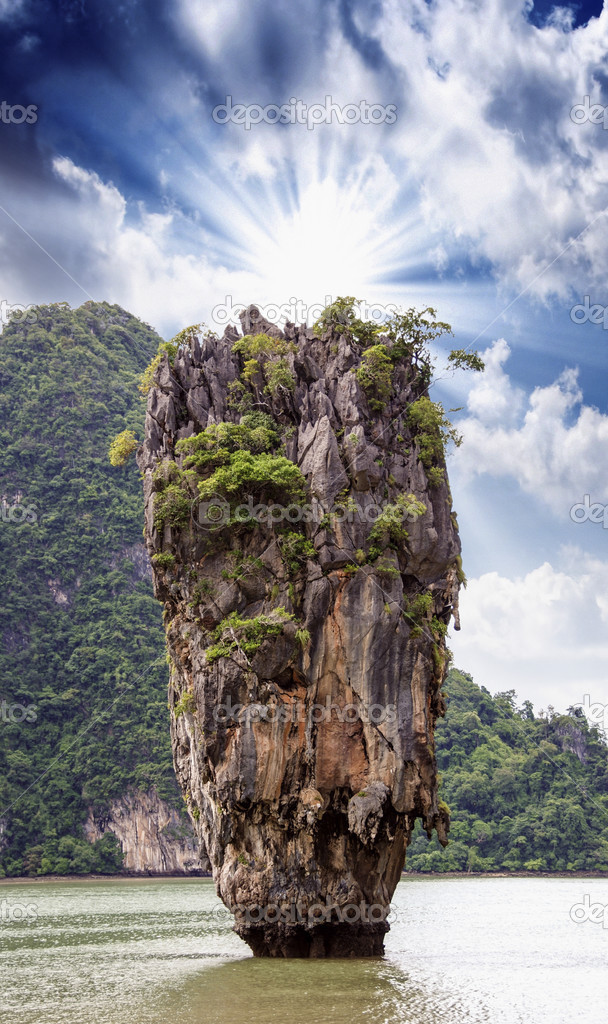 Beautiful view of Phang Nga Bay rocks, James Bond Island, Thaila
