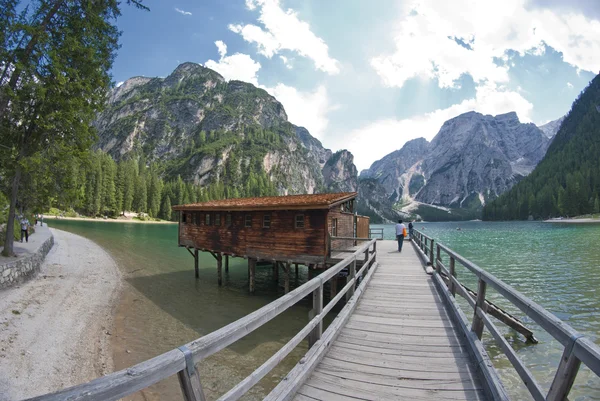 Braies jezero, Itálie — Stock fotografie