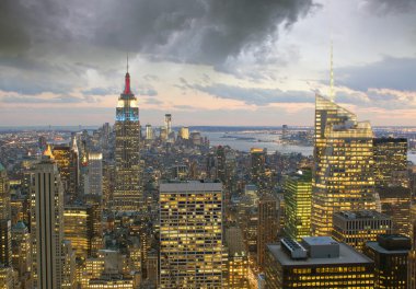 gece, new york city aydınlatılmış binalar