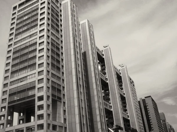 Détail architectural de Tokyo, vue en noir et blanc — Photo