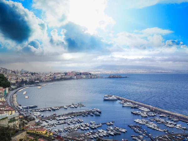 Gulf of Naples - Wonderful aerial view with city — Stock Photo, Image