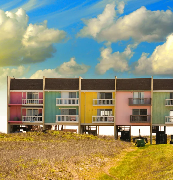 Texas. färgglada hus nära havet — Stockfoto