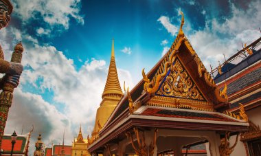 Tayland. güzel renkler ünlü bangkok tapınak - wat pho