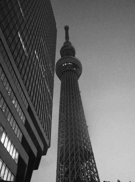 Архітектурні деталі Токіо, чорного і білого виду. — стокове фото