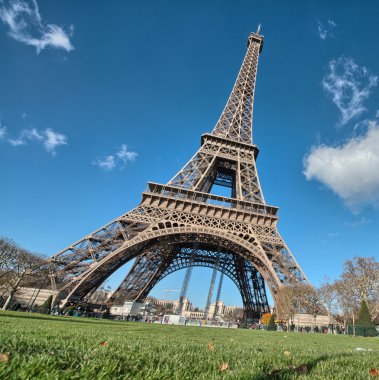 Beautiful winter colors in Paris with Eiffel Tower view