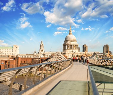 St Paul Cathedral view from the Millennium Bridge, London clipart