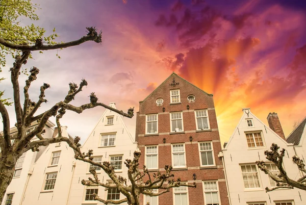 Amesterdão, Países Baixos. Belos edifícios clássicos com colourf — Fotografia de Stock