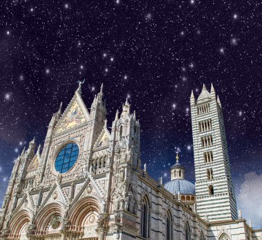 Siena, İtalya. Duomo 'nun harika manzarası, Katedral