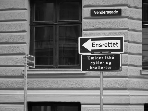 Signs in Copenhagen, Denmark — Stock Photo, Image