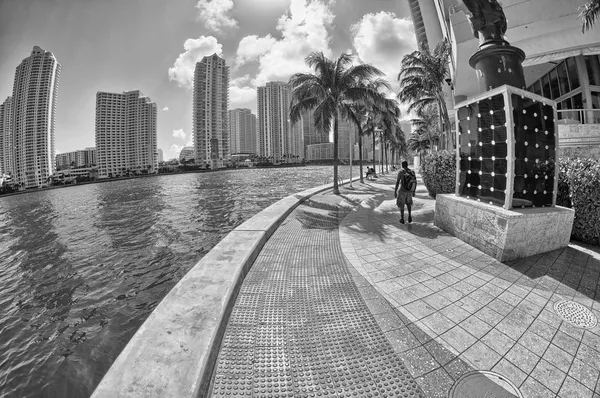 Miami, florida. underbar utsikt över stadens byggnader längs havet — Stockfoto