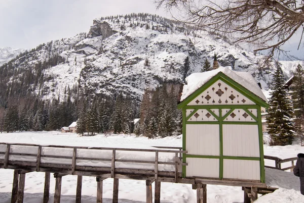 Snö på Dolomiterna, Italien — Stockfoto