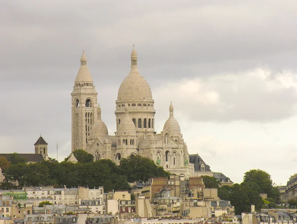 Paris. Maravilhosa vista aérea da Catedral do Sagrado Coração. La Basil — Fotografia de Stock