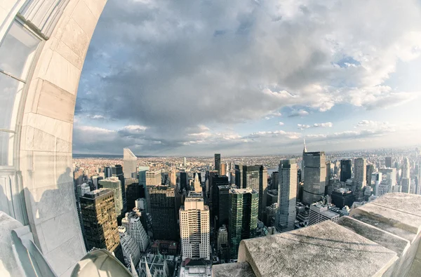 Coucher de soleil à New York skyline — Photo