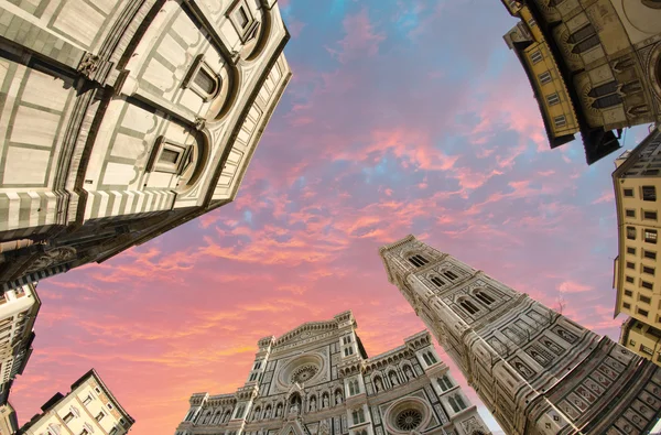 Vista de Fisheye de Piazza del Duomo en Florencia — Foto de Stock
