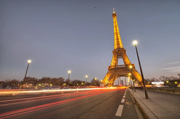 Wspaniały widok z wieży Eiffla na zachód zima, Paryż — Zdjęcie stockowe