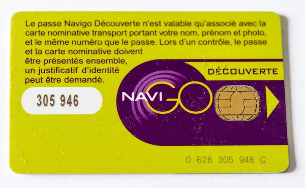 Paris - Aralık 6: carte yalın taşıma, metro kartı, Aralık — Stok fotoğraf