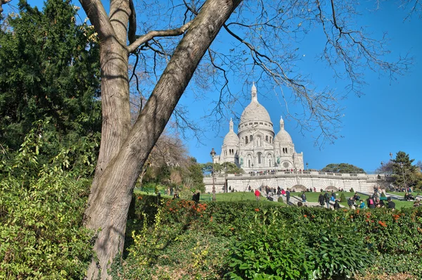 Paris. Wonderful view of Sacred Heart Cathedral. Le Sacre Coeur — Stock Photo, Image