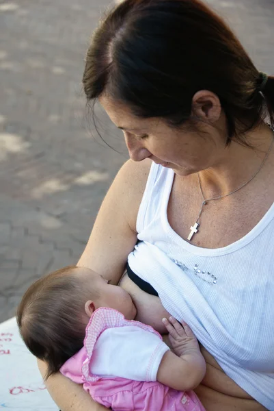 Newborn Baby Breastfeeding — Stock Photo, Image