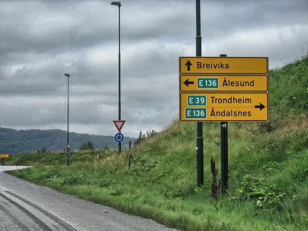 Major road directions in Norway — Stock Photo, Image