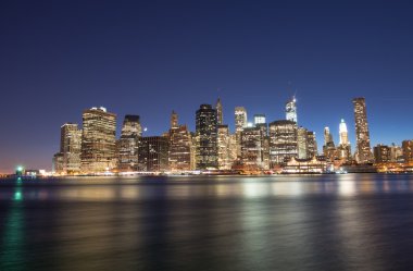 New york city - aşağı Manhattan'da harika yaz günbatımı manzarası