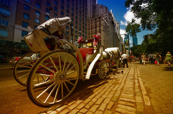 New York City - 12. Juni: Pferdekutsche in der Nähe des Central Parks am 59. — Stockfoto