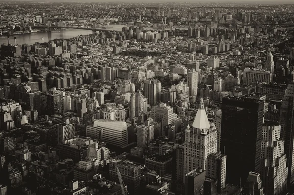 Letecký pohled na gramercy a východ vesnice při západu slunce, new york city — Stock fotografie