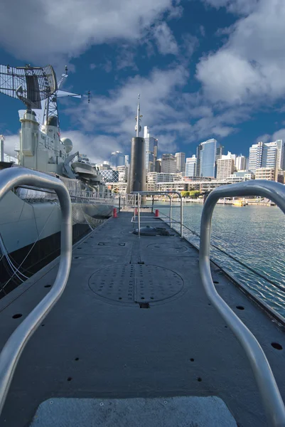 Submarino de guerra ancorado em Sydney — Fotografia de Stock