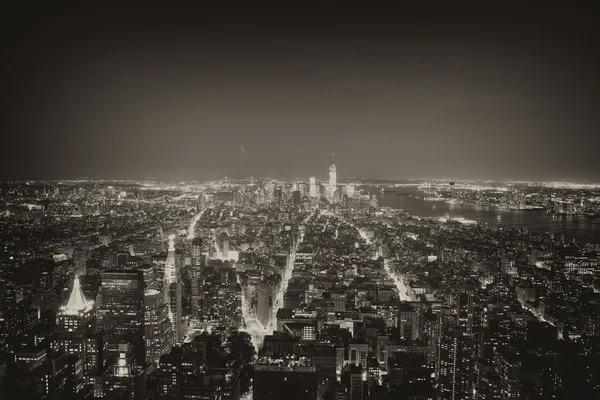 Luchtfoto uitzicht op manhattan wolkenkrabbers - new york city s — Stockfoto