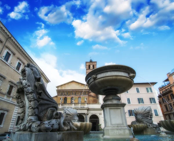Rome, Italy. Beautiful architectural detail of a famous city square. — Stock Photo, Image