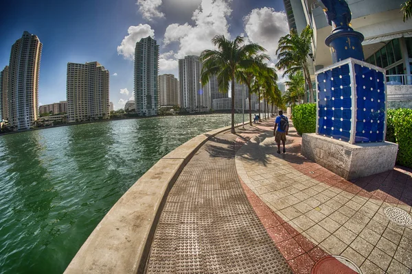 Bellissimo paesaggio urbano di Miami vicino all'oceano — Foto Stock