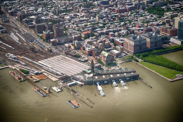 Pennsylvania station, new york city. Luftaufnahme aus dem Hubschrauber — Stockfoto