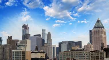 New york şehri. manhattan'ın yaz günbatımı