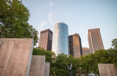 New york manzarası, yaz günbatımı renkleri