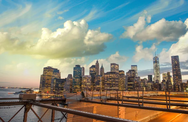 New York. wunderbare Skyline von Manhattan bei Sonnenuntergang — Stockfoto