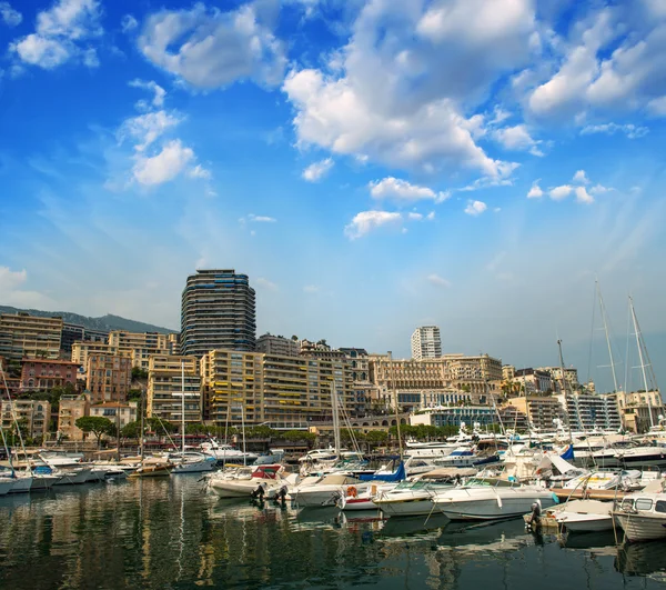 Mônaco Montecarlo, vista para o porto do principado . — Fotografia de Stock