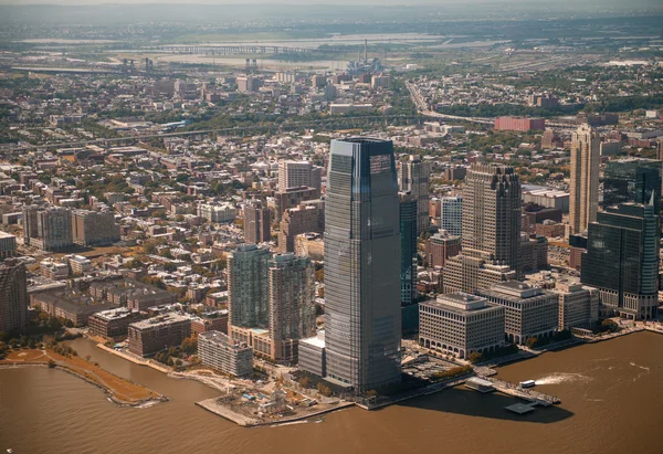 Jersey City, NJ: Hermosa vista aérea de la ciudad desde el helicóptero — Foto de Stock