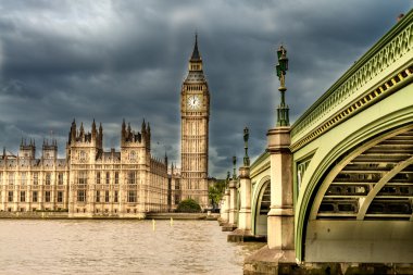 Londra. big ben ile westminster Köprüsü'nün harika görüntüsü