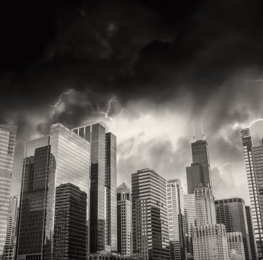 gökdelenler ve Chicago, Illinois - ABD skyline