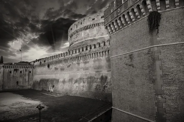 Castel santangelo på höst solnedgång, vackra side view - Rom — Stockfoto